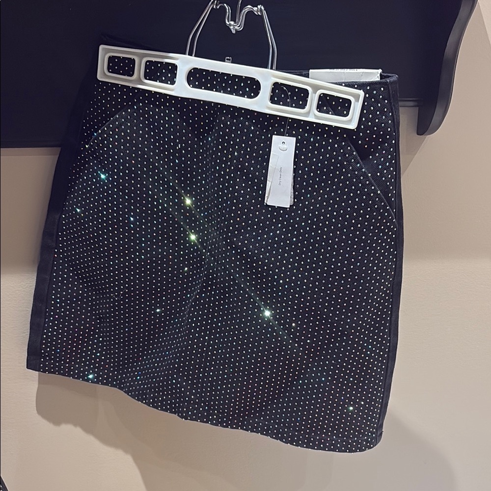 Topshop Black Studded Pencil Skirt